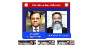 International Council of Jurists, London appoints Dr. Kishor Navandar as the President of Asia Chapter for Corporate Division