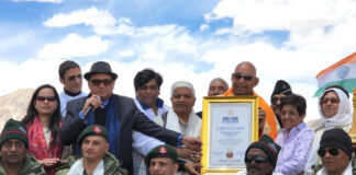 Mass Yoga at Pangong Lake gets included in World Book of Records