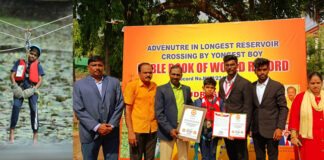 12 y.o. boy Crosses 337 Ft Reservoir in 7 minutes! sets world record