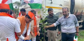 MLA of Udhna constituency Manubhai Patel takes out rally, pledges to plant 1.11 lakh saplings on Independence Day
