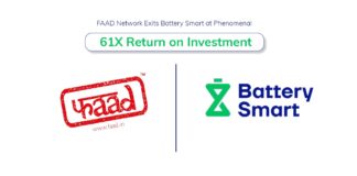 FAAD Network Exits Battery Smart at Phenomenal 61x Return on Investment