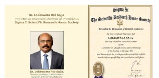 Renowned Indian Cardiac Surgeon Dr. Lokeswara Rao Sajja Inducted as Associate Member of Prestigious Sigma Xi Scientific Research Honor Society