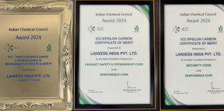 LANXESS India recognized with three prestigious honors by the Indian Chemical Council