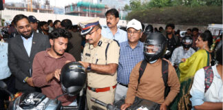 Helmet Distribution Drive Held in Hyderabad to Promote Road Safety