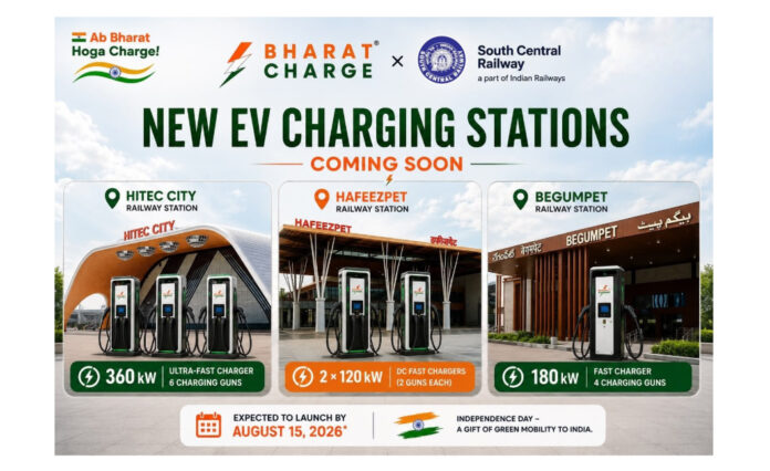 Bharat Charge Announces Association with South Central Railway to Expand Ultra-Fast EV C